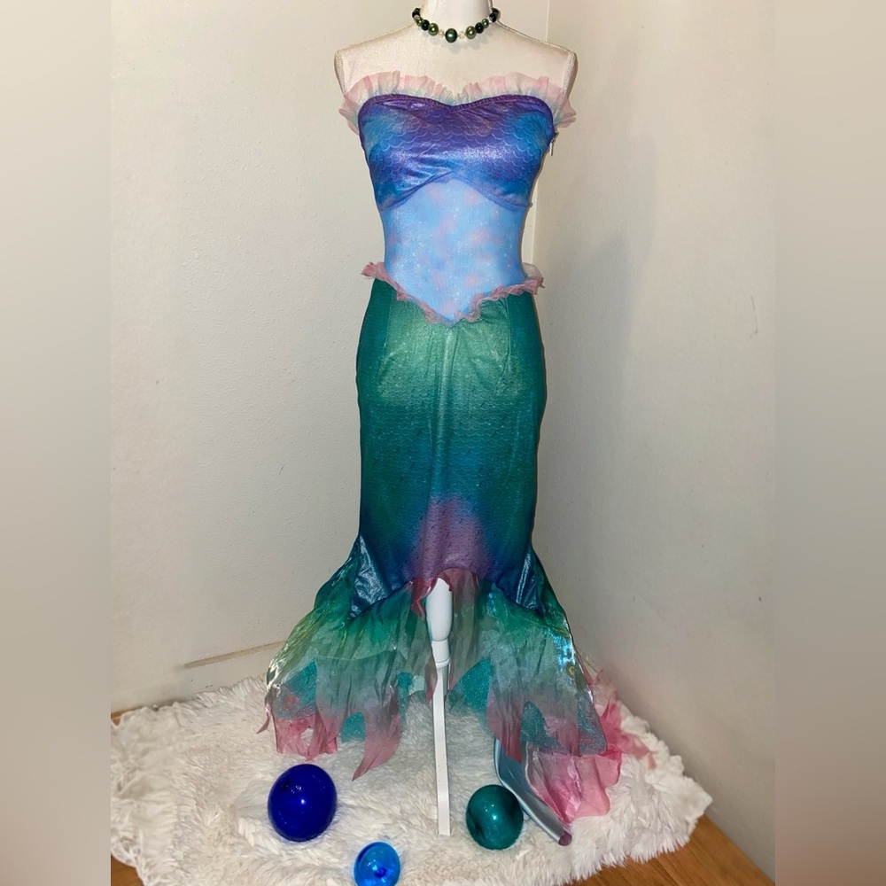 Disney Deluxe Adult Teen The Little Mermaid 🧜🏼‍♀️ Costume Dress Cosplay S